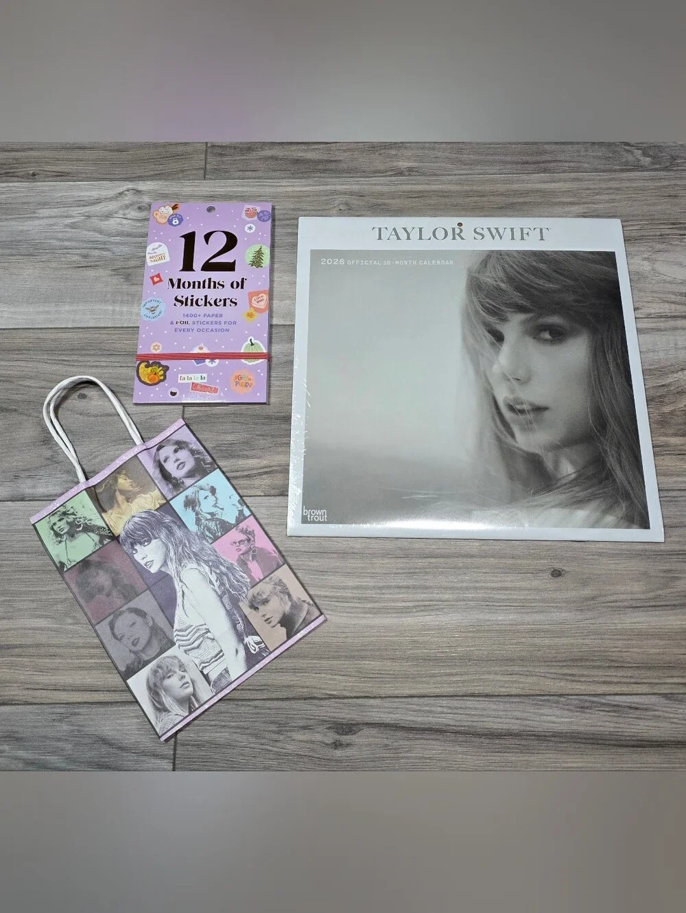 NEW Official Taylor Swift 2026 Wall Calander w/Book of 1400+ Stickers & Gift Bag